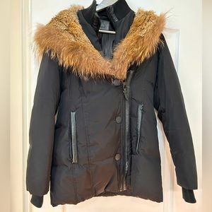 Black Rudsak jacket with real fur for sale!!